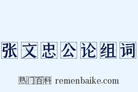 张文忠公论组词是什么意思的图片